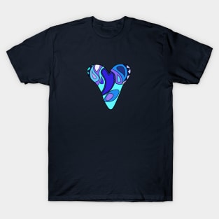 Long Blue Heart T-Shirt